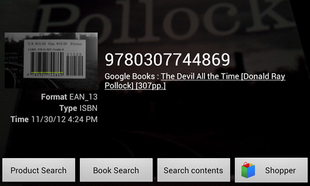 Barcode scanner for android