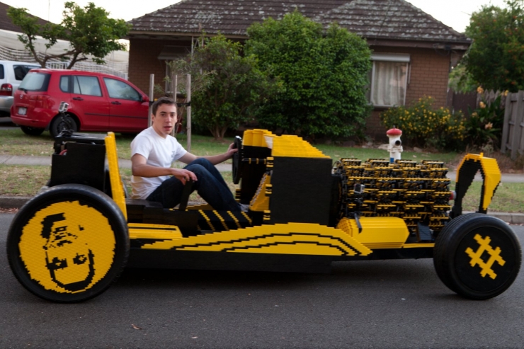 Lego car built by romanian kid has a lego engine and actually drives