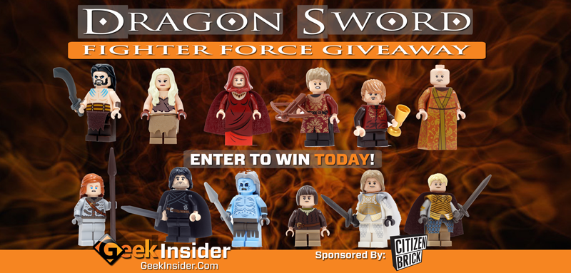 Geek insider, geekinsider, geekinsider. Com,, game of thrones lego minifigure giveaway - dragon sword fighter force, courtesy of citizen brick, contests