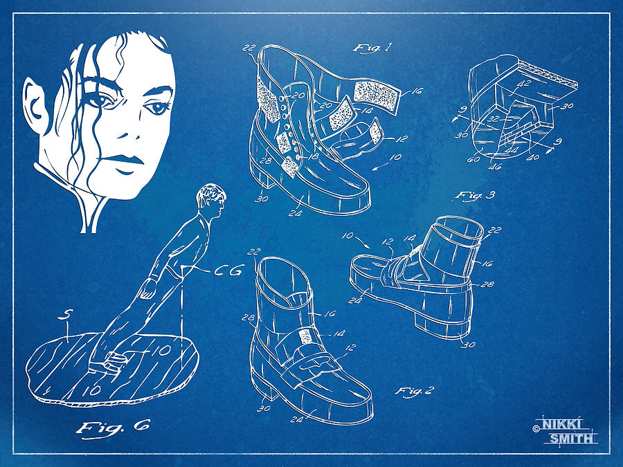 Michael jackson anti-gravity shoe patent artwork digital arta