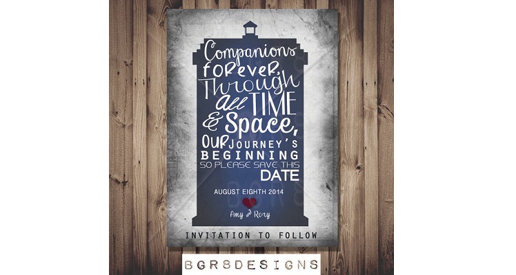 Doctor who, save the date cards, nerd wedding themes