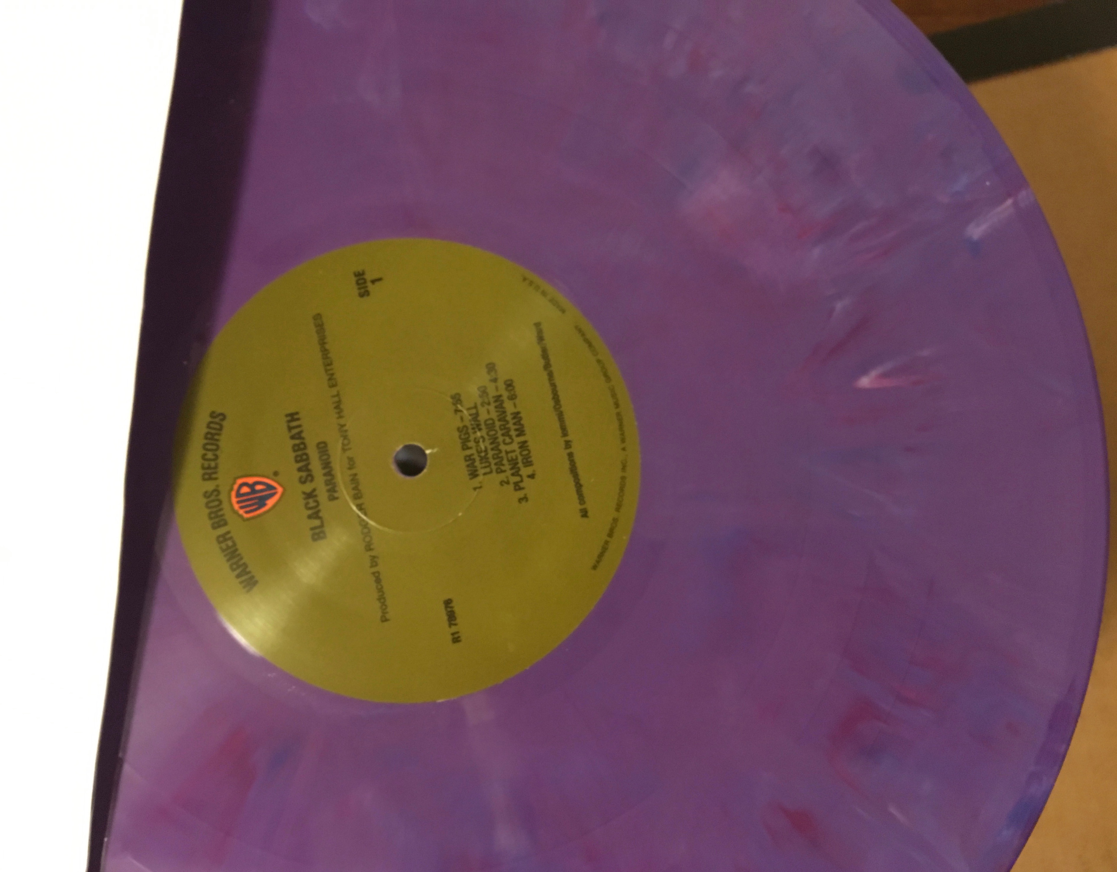 Purple vinyl, black sabbath, paranoid, reissue, vinyl me please