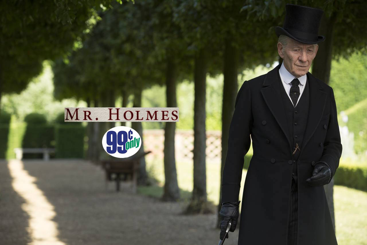 Mr. Holmes, $0. 99 rental of the week, ian mckellan, itunes $0. 99 rental, laura linney