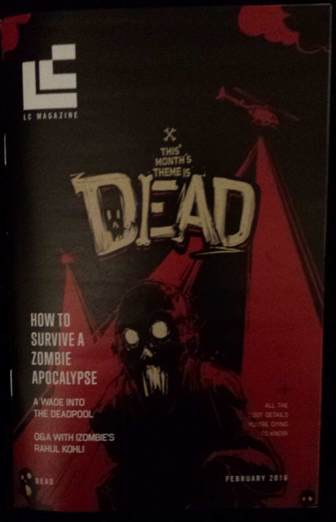 Loot crate magazine cover, theme dead, deadpool, february's loot crate, loot crate review, loot crate unboxing, the walking dead