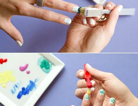 Cute nail art with this toothbrush beauty hack