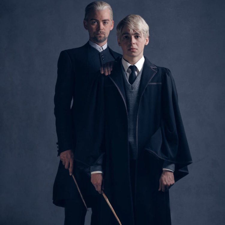 'harry potter and the cursed child' draco malfoy and son cast photo