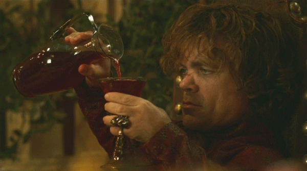 Game of thrones wines, tyrion drinking wine