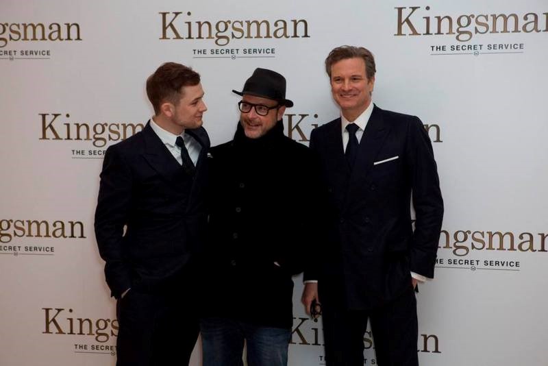 Matthew vaughn (centre) with taron egerton (left) and colin firth (right) at the world premiere of kingsman. Source: kingsman: the golden circle via facebook.