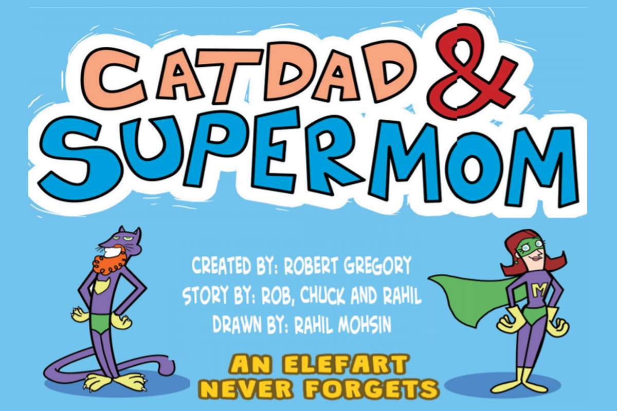 Catdad and supermom an elefart never forgets, comic book, rob andersin, geek insider, kickstarter