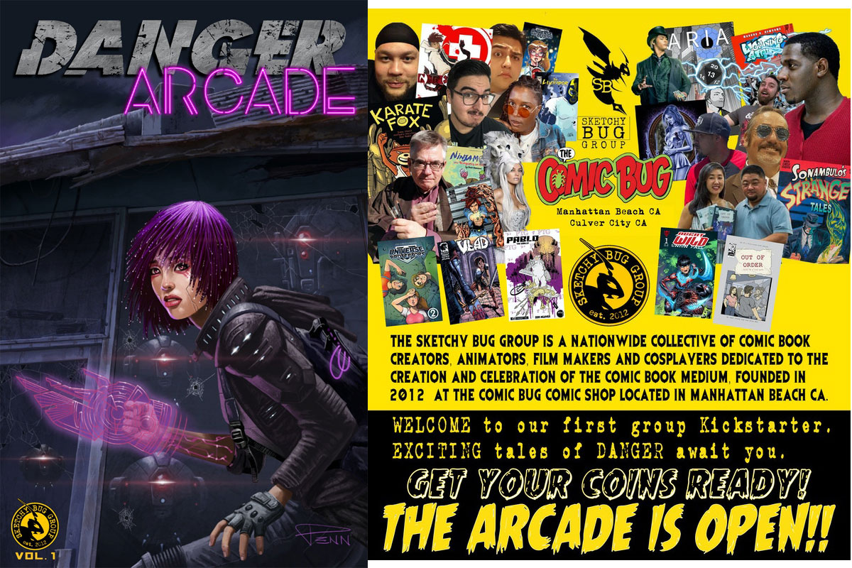 Danger arcade, comics, comic book, sketchy bug group, kickstarter, crowdfunding, announcement, geek insider,