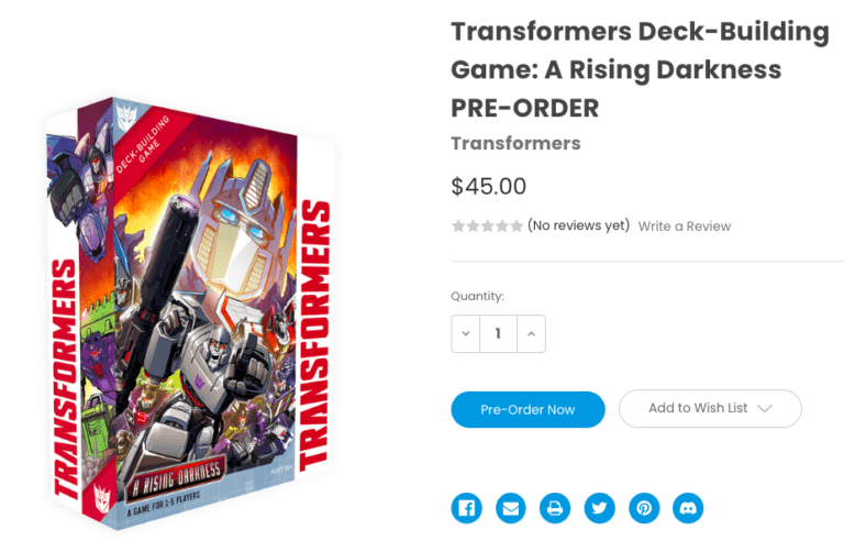 Announcing the transformers deck-building game: a rising darkness!!